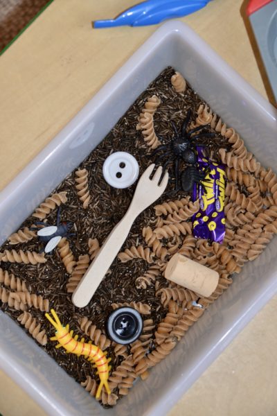 Superworm Sensory Tray - Superworm Toddler Activity