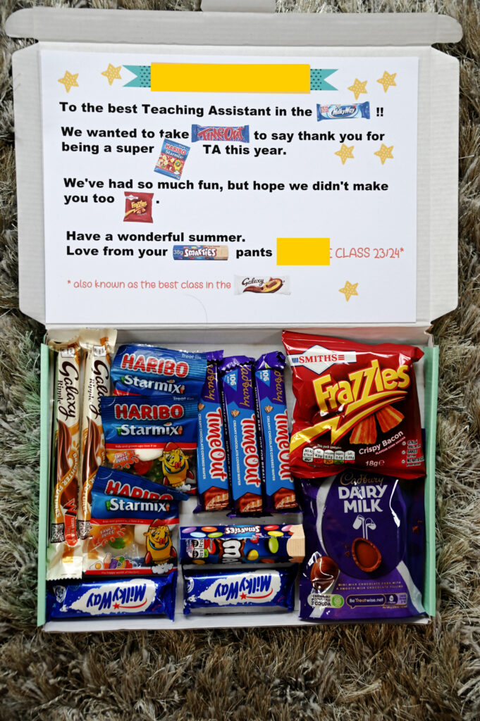 teacher gift personalised candy box