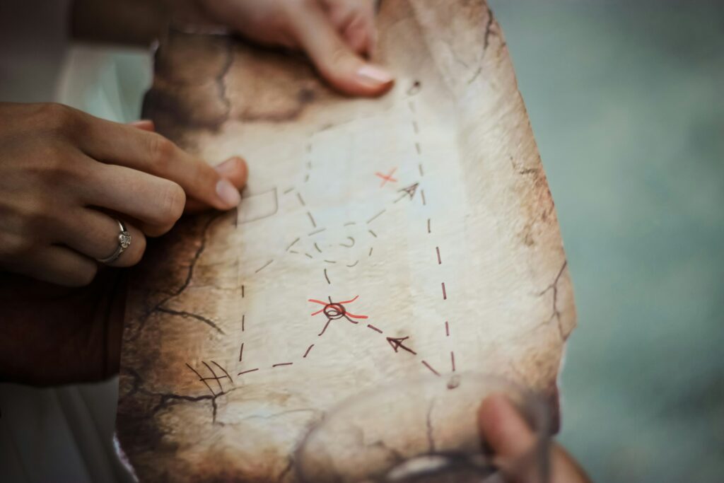 treasure hunt map for a rainy day activity